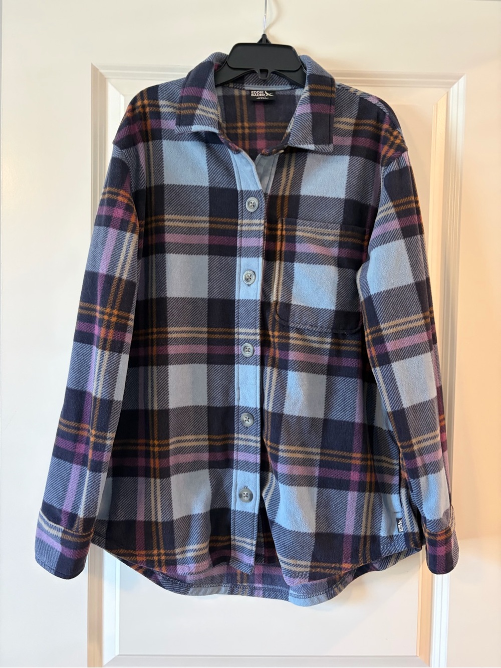 Eddie Bauer Plaid Microfleece Button-Up Shirt